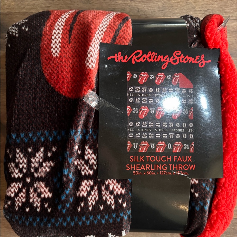 Rolling Stones Silk Touch Faux Shearling Throw